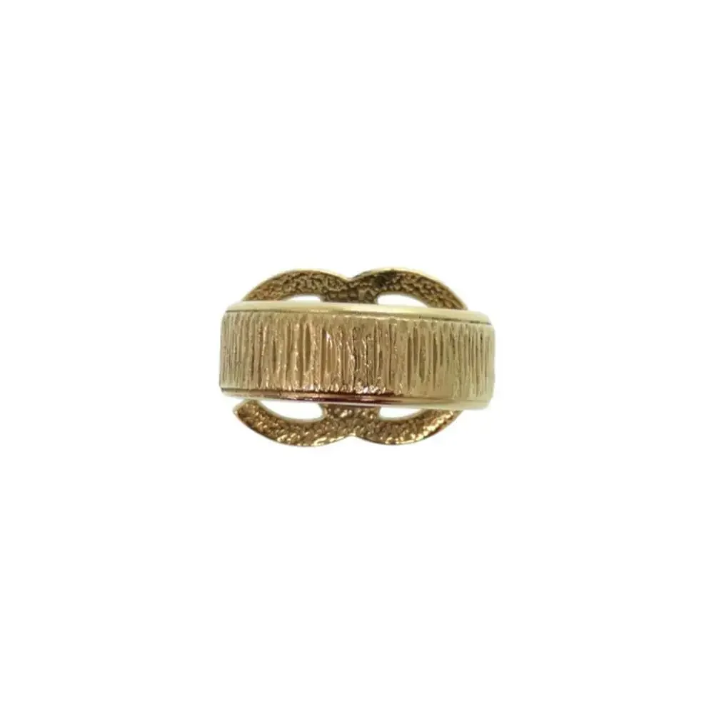 CHANEL Black Logo Ring
